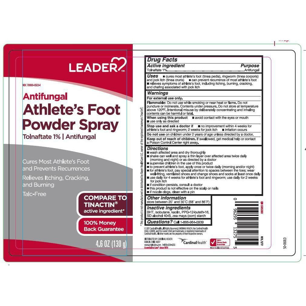 Leader Antifungal Athlete's Foot Powder Spray, Tolnaftate 1, 4.6 Ounce