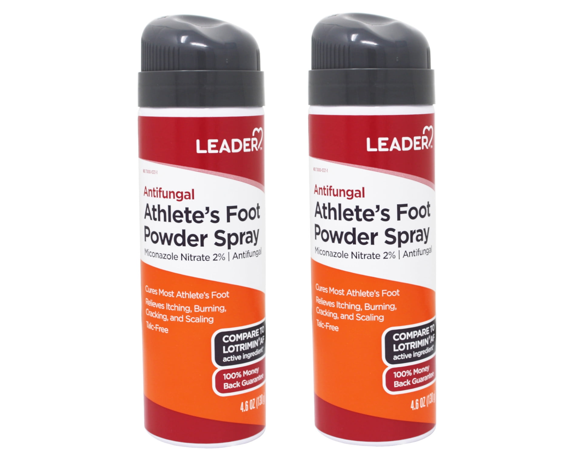 Leader Antifungal Athlete's Foot Powder Spray with Micanzole Nitrate 2% , 4.6 oz - 2 Pack