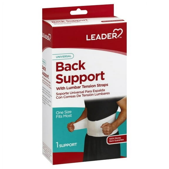 Leader Back Support Adjustable 24-46" - Lumbar Support Brace for Pain Relief, Posture Correction