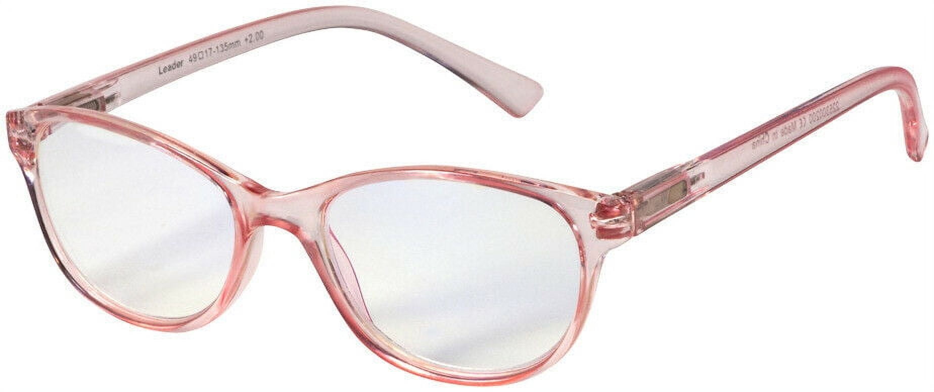 Leader Blu-Ban Women Reading Glasses Readers Ink Rose Blue Light Protect 2.0 2.5