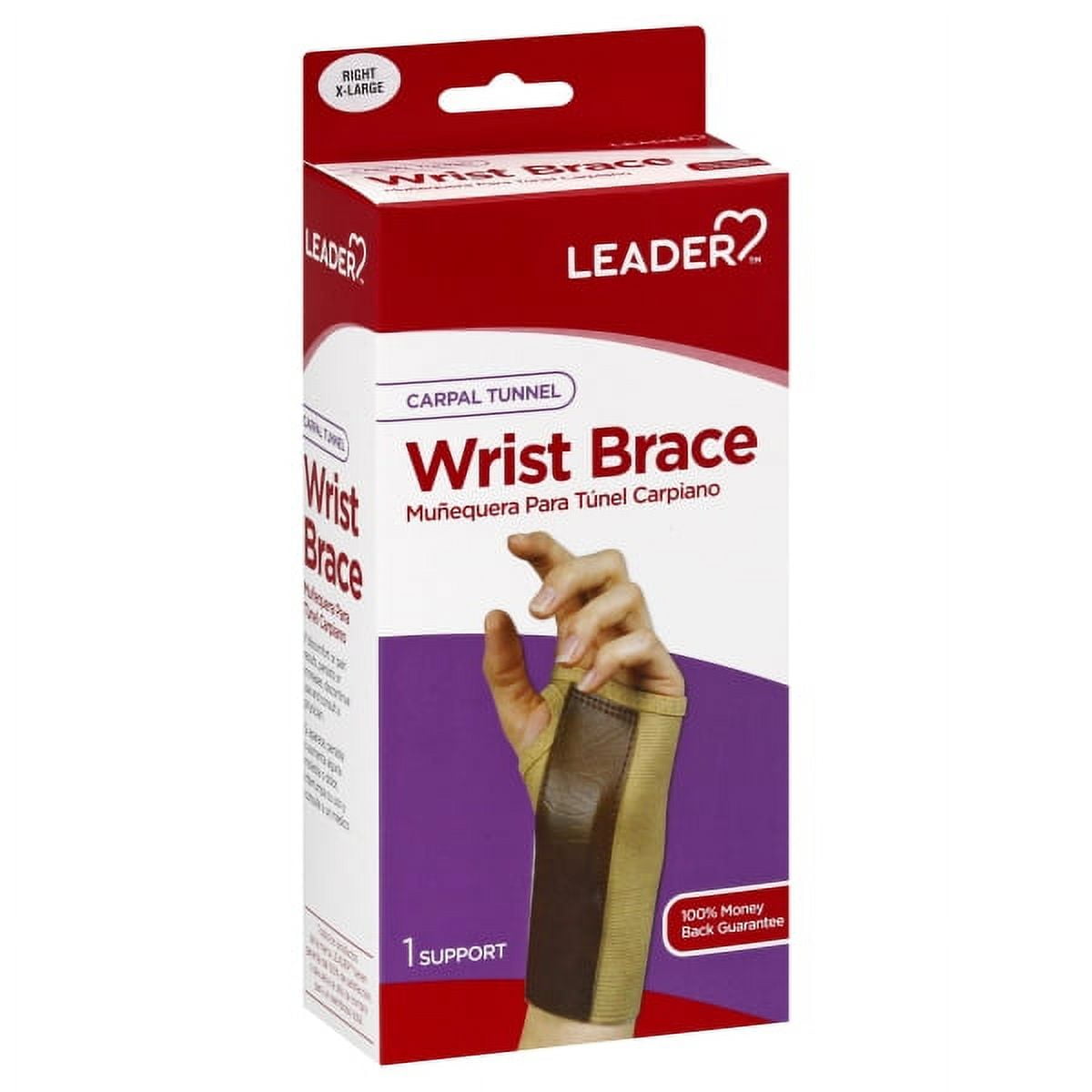 Leader Carpal Tunnel Wrist Brace, XLarge, Right, 1ct 096295124545S748
