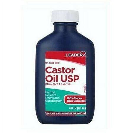 Leader Castor Oil, Stimulant Laxative for Constipation Relief - 4 oz