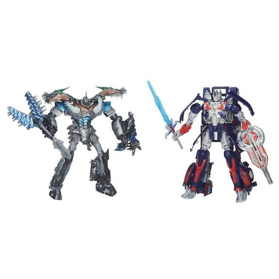 Leader Class Optimus and Grimlock | Transformers 4 Age of Extinction AOE