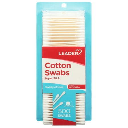 Leader Cotton Ear & Nose Swabs, 500 Ct - Soft, Gentle, Multipurpose Swabs