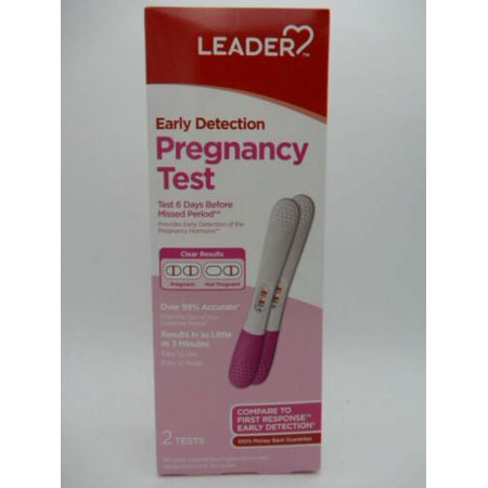 Leader Early Detection Clear Results Pregnancy Test, 2 Ea..