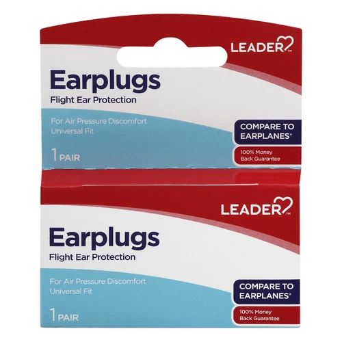 Leader Earplugs Flight Ear Protection For Air Pressure Discomfort Universal Fit