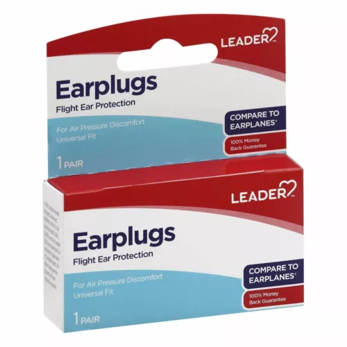 Leader Earplugs Flight Ear Protection For Air Pressure Universal Fit Pack of 2