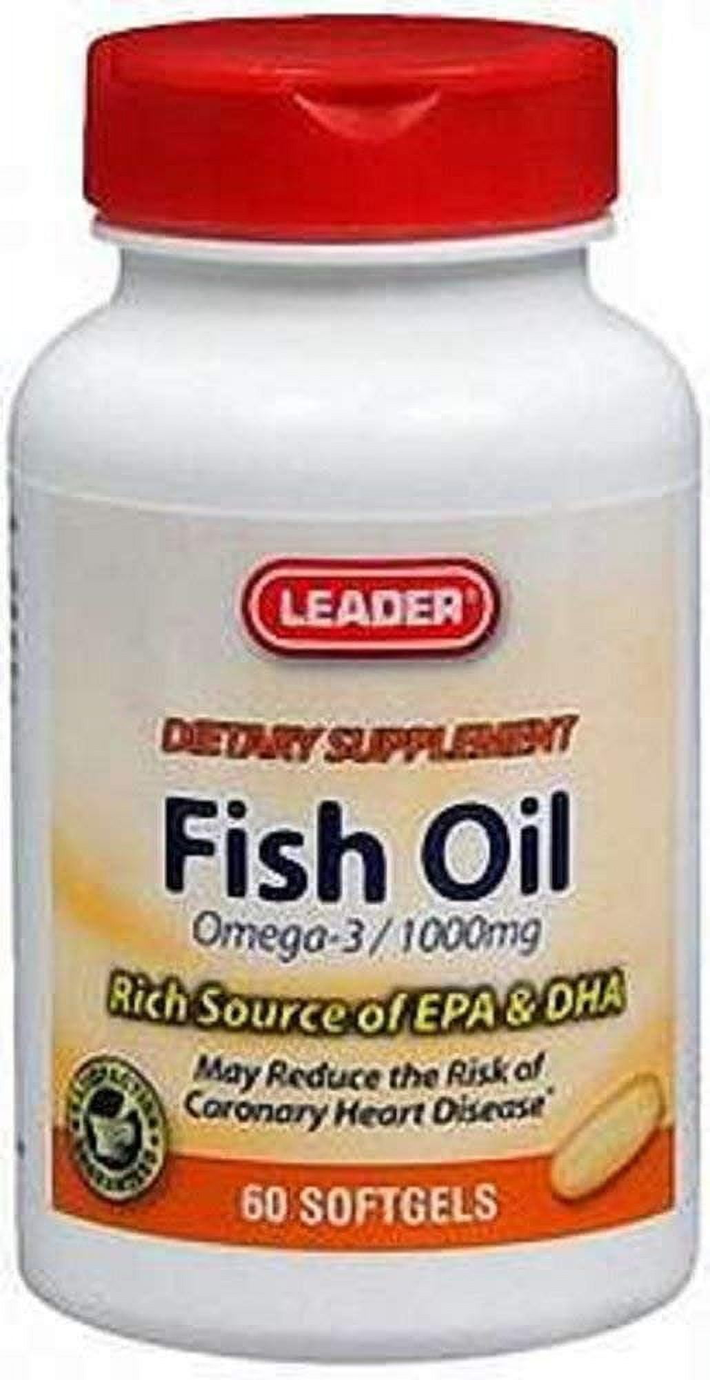 Leader Fish Oil Omega3 1000mg Softgels 60 Ct