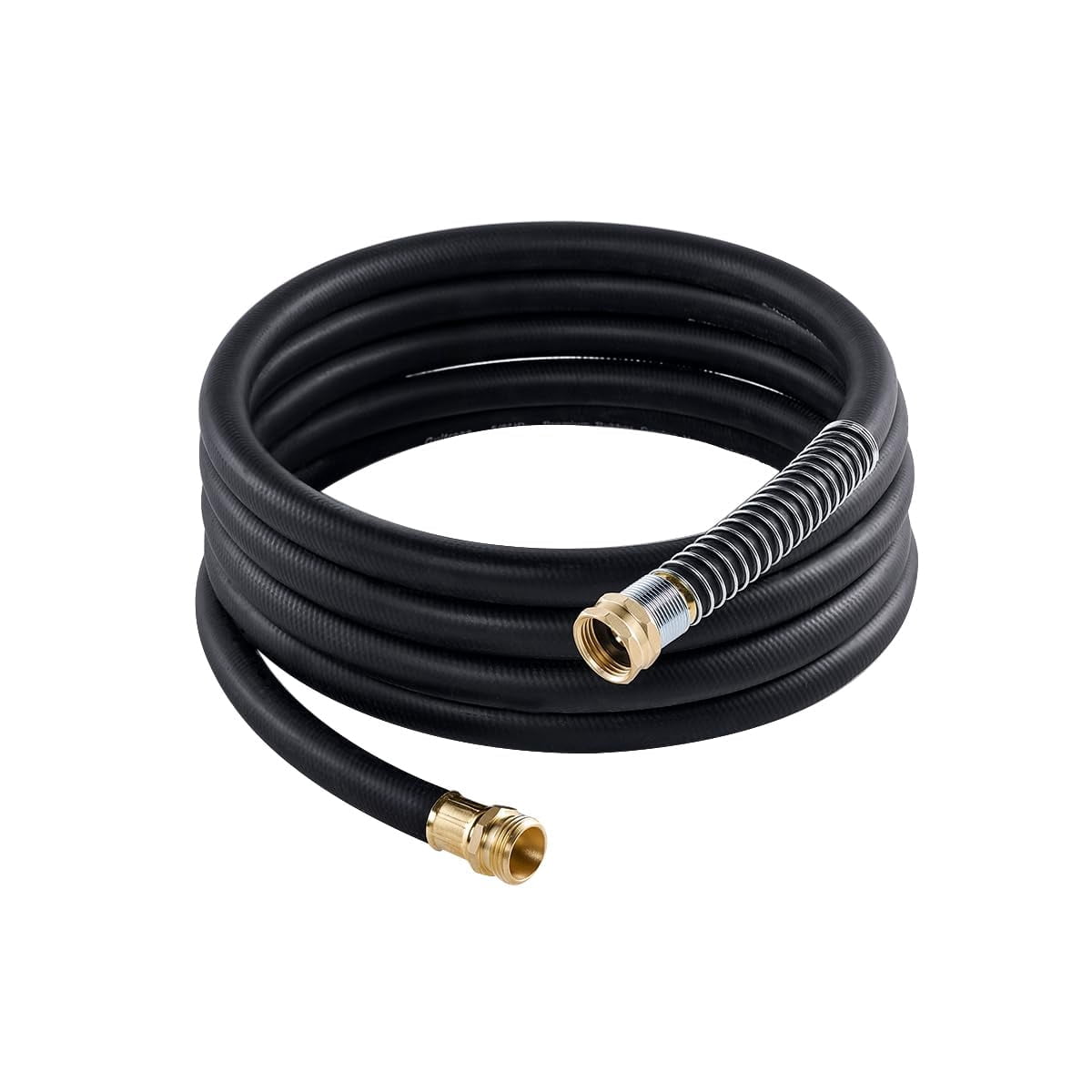 Leader Garden Hose 15ft X 3/4"  Heavy Duty Short Water Male To Female Fittings Five Layered Braiding For Durability 1000psi Burst 300psi Working (black)