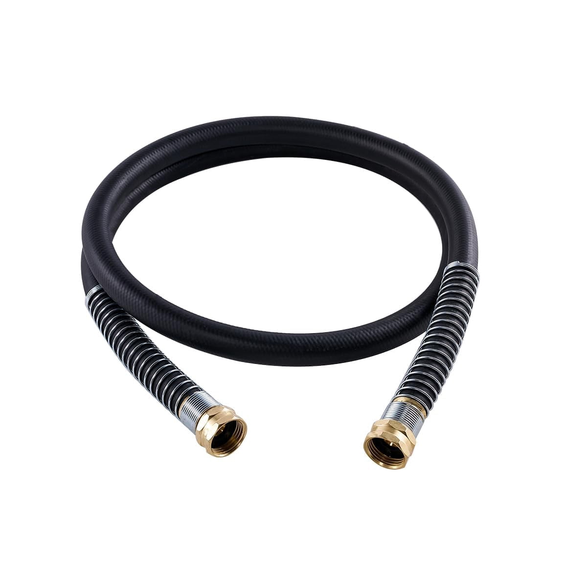 Leader Garden Hose 5ft X 3/4"  Heavy Duty Short Water Female To Fittings Five Layered Braiding For Durability 1000psi Burst 300psi Working (black)