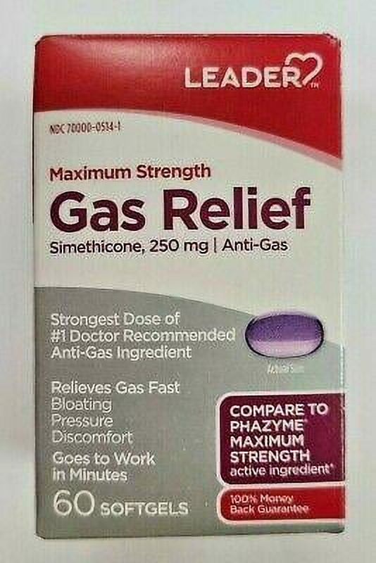 Leader Generic Phazyme Maximum Strength & Generic GasX Maximum 60 ct