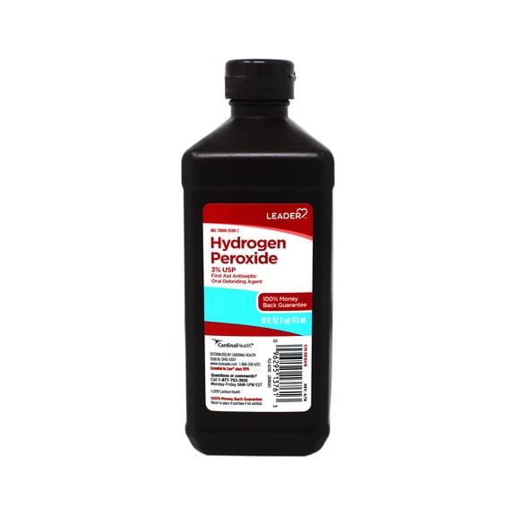 Leader Hydrogen Peroxide 3% Topical Solution, First Aid Antiseptic, 16 FL OZ