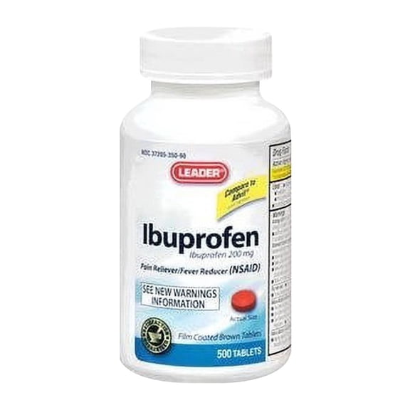 Leader Ibuprofen 200 Mg Pain Reliever And Fever Reducer Caplets, 500 Ea..
