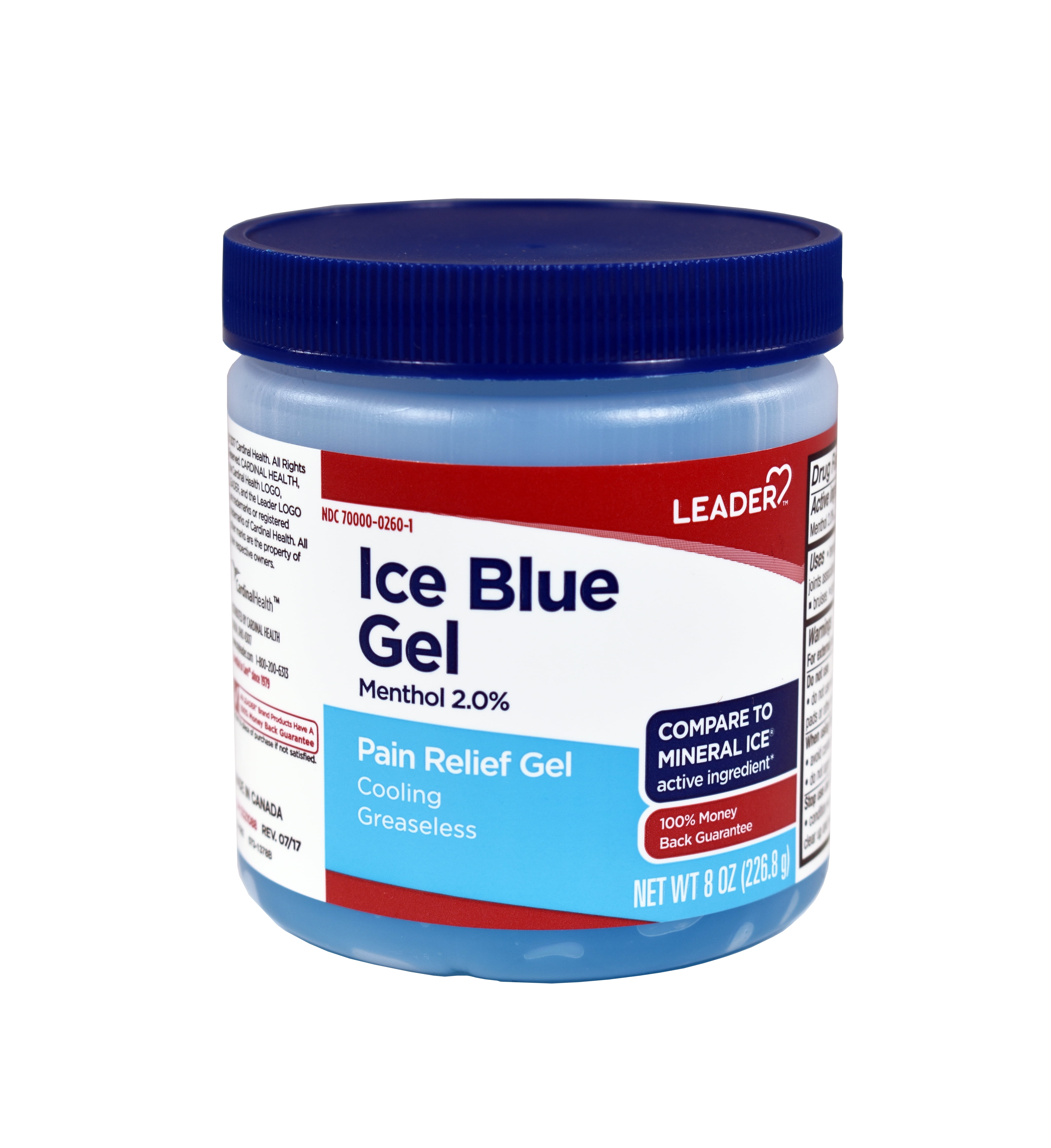 Leader Ice Blue Gel, 8 oz Cooling Pain Relief Gel