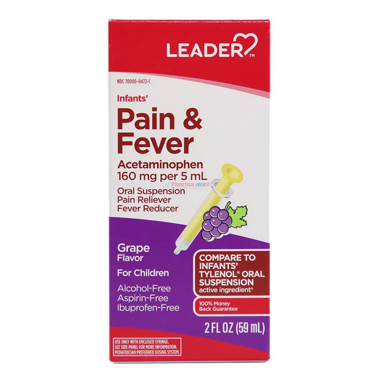 Leader Infants Acetaminophen Oral Suspension Pain And Fever Reducer