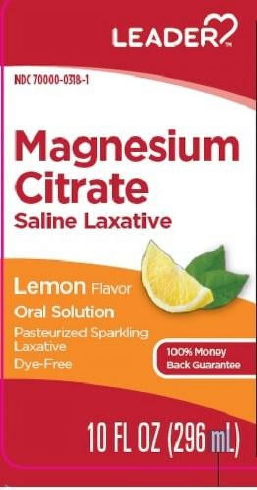 Leader Magnesium Citrate Sparkling Lemon Saline Laxative, 10 fl oz