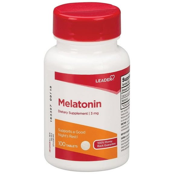 Leader Melatonin Tablets, 3mg, 100ct