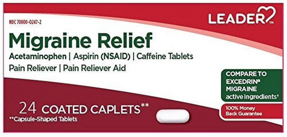 Leader Migraine Relief, 24 Coated Caplets Each