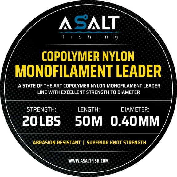 Asalt Fishing Monofilament Leader Line CoPolymer Nylon 40 Lbs - 500 Meter Spool