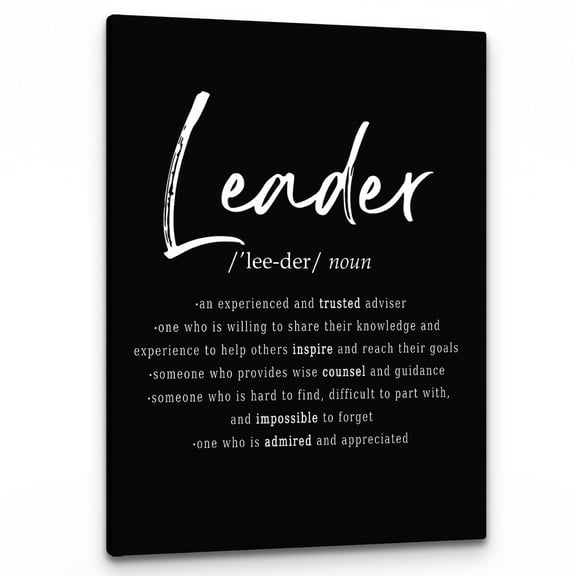 Leader Motivational Wall Art, Leadership Gifts, Great Leader Definition Print Canvas Painting Artwork Home Bedroom Boss Room Office Decor,Best Team Leader Gifts