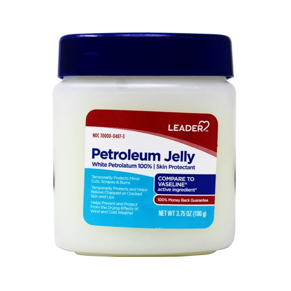 Leader Petroleum Jelly Skin Protectant White Petrolatum 100% 3.75 oz