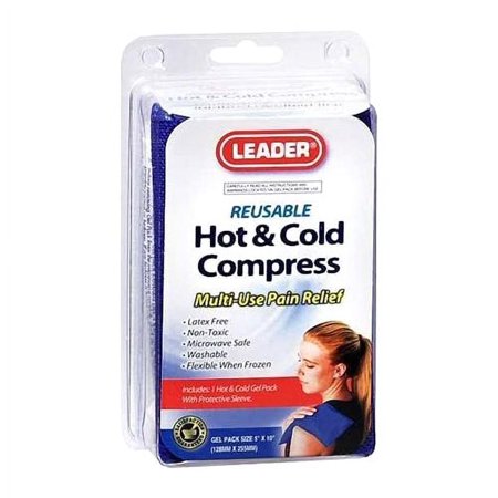 Leader Reusable Hot and Cold Compress, Multi Use Pain Relief, 5 by 10 Inches, 1 Ea, 2 Pack