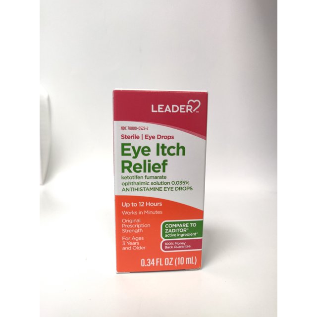 Leader Sterile Eye Drops Itch Relief Ketotifen Fumarate Ophthalmic