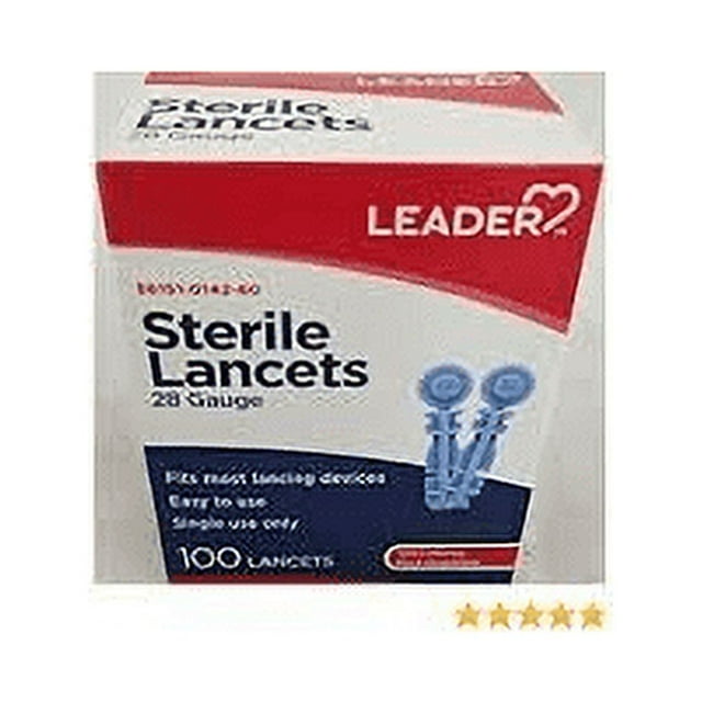 Leader Sterile Lancets 28 Gauge, 100 Ct