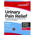 thumbnail image 1 of Leader Urinary Pain Relief, Phenazopyridine Hydrochloride 95 mg, Urinary Tract Analgesic, Relieves Burning and Urgency, for Adults, Both Men & Women, and Kids 12+, 30 Tablets, 1 of 7