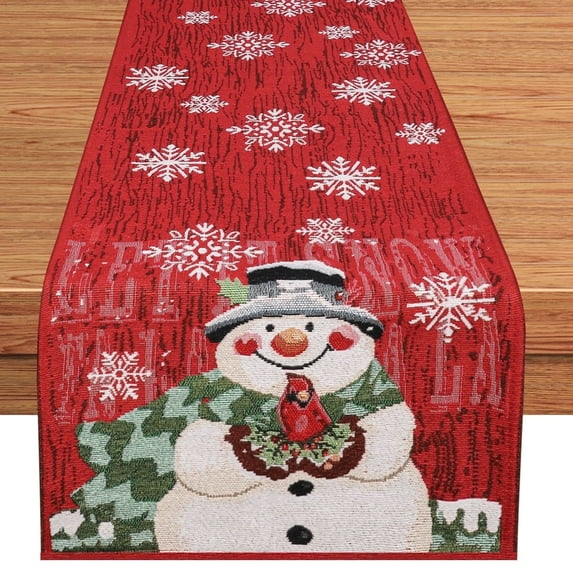 LeaderPro Christmas Table Runner, Xmas Holiday Table Decoration for Indoor Outdoor Home Party, 14" x 96"