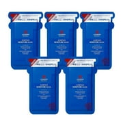 Leaders Mediu Amino Moisture Hydrating Facial Sheet Mask | Natural Mineral Water, Hyaluronic Acid, Ceramide | Anti-Aging, Soothes Dry Skin, Enhances Elasticity (5 Sheets)