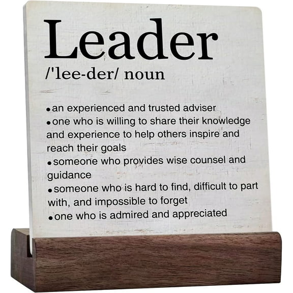 Leadership Gifts Leader Definition Art Ceramic Table Sign Thank You Mentor Boss Gift Desk Decorative Sign Home Office Decor For Table Shelf