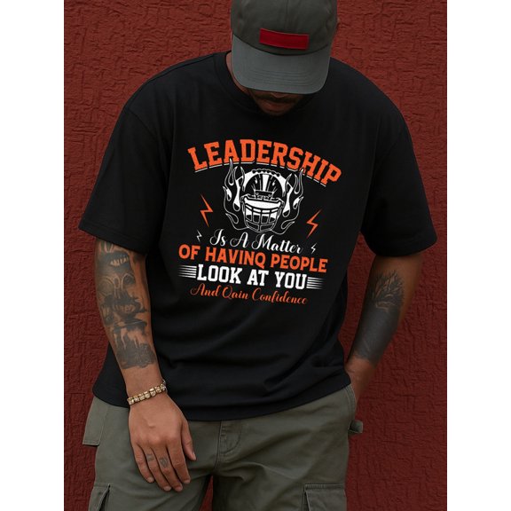 Leadership Matters mens Exercise 180G 100% Cotton black Running gym Vintage Unisex Shirt Crewneck tshirts Original Unisex Shirt Cotton tshirts Retro Unisex Shirt Cotton tshirts