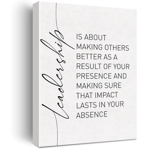 Leadership Quote Canvas Wall Art Motivational Leadership Canvas Print Painting Office Home Wall Decor Framed Leader Teacher Boss Gift 12x15 Inch