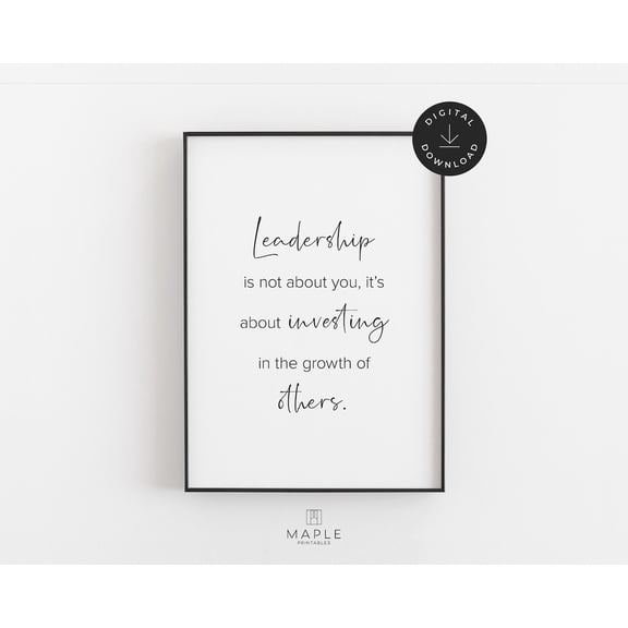 Leadership Quote, Motivational Office Decor, Hr Poster, Thank You Boss, Modern Workplace Wall Art, Downloadable Posters Home Decor, 16x24 UNFRAMED