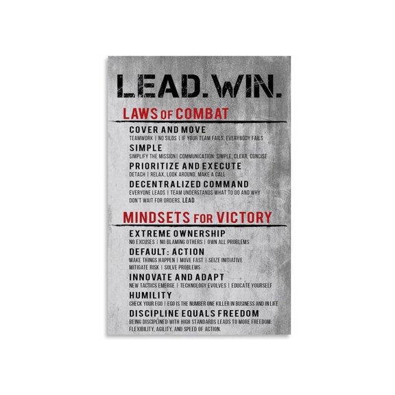 Leadership Success Battle Principles Poster Business Decor Professional Gift Canvas Wall Art For Office Home