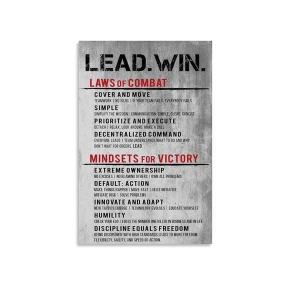 Leadership Success Battle Principles Poster Business Decor Professional Gift Canvas Wall Art For Office Home