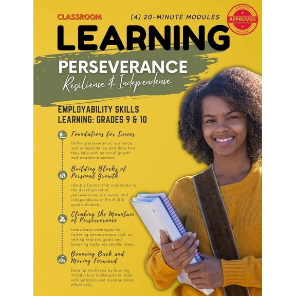 Leadership Training Activity Books for Youth Grades 6-12: Perseverance, Resilience, and Independence: Grades 9th - 10th - Ages, 12-13 (4) 20-Minute Lessons (Paperback)