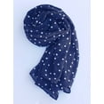 thumbnail image 1 of Leadiglow Navy Blue Polka Dot Silk Scarf, Women Fashion Chiffon Shawl, hijab, wrap Headband, 1 of 2