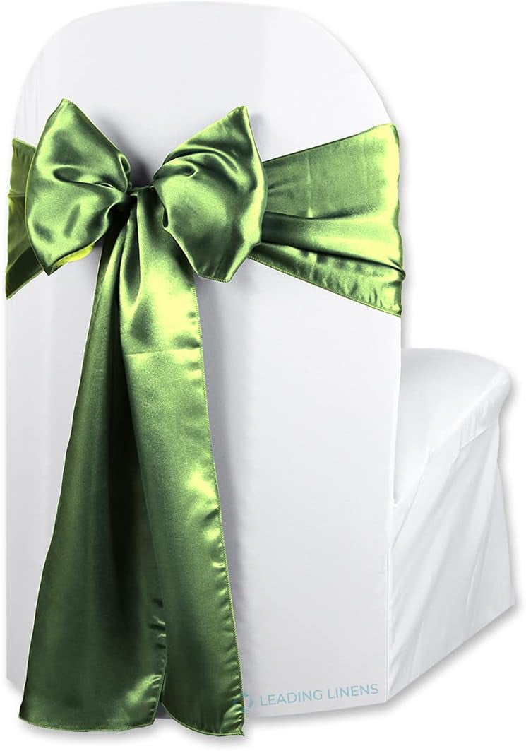 Leading 200 Pcs Chair Cover Bow Sash Sage Green Wedding Party