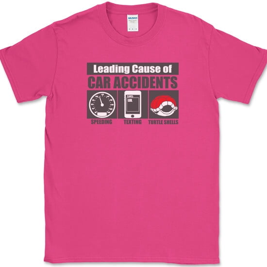 Leading Cause of Accidents T-Shirt Funny Video Game Humor Novelty Tee - Pink, M
