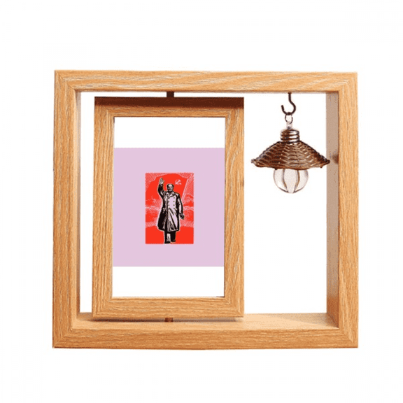 Leading China Red Education Wooden Rotating Picture Photo Frame 4x6