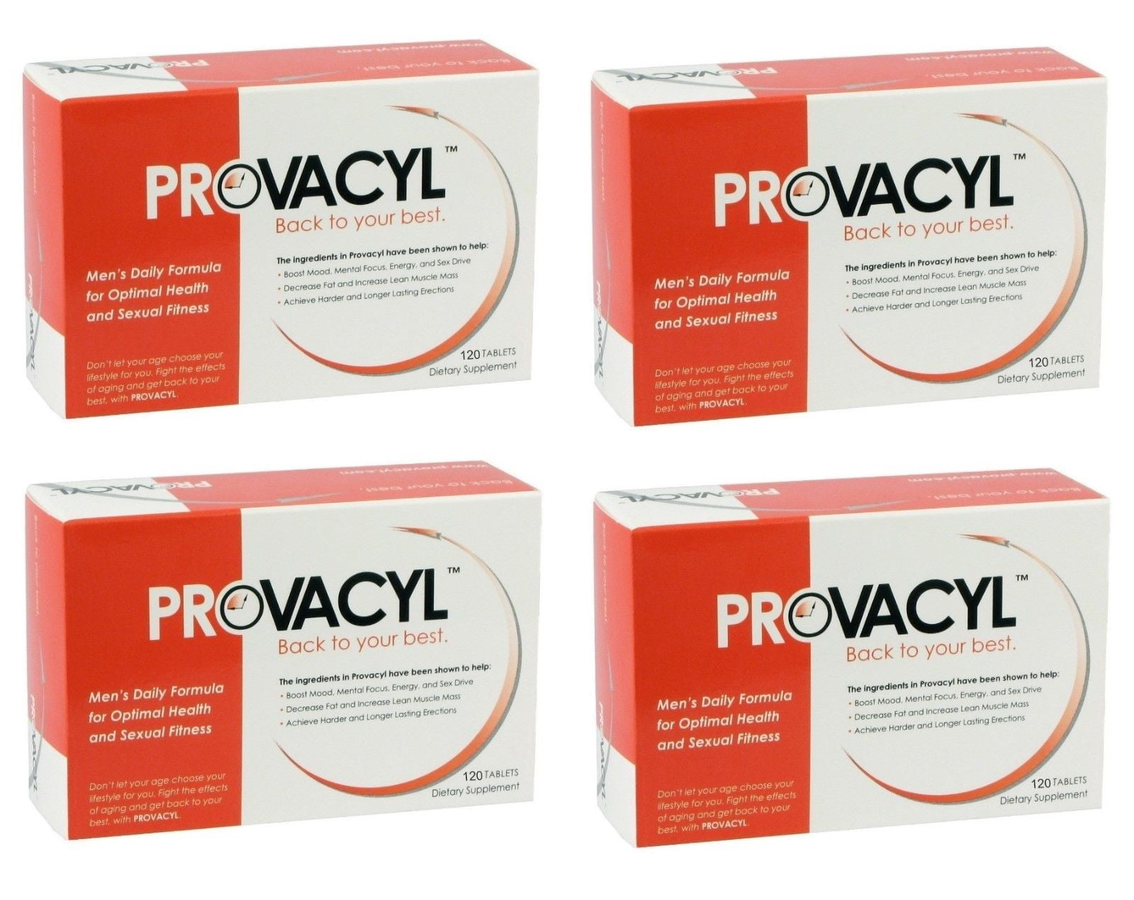 Provacyl Leading Edge Mens Daily Formula for Optimal Health and Carnal Fitness 480 Tablets 4 Pack