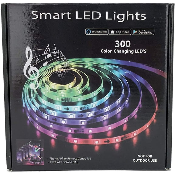 Leading Edge Novelty Smart LED Lights - RGB Color-Changing LED Light Strips - 2 Sixteen Foot Self-Adhesive Strips