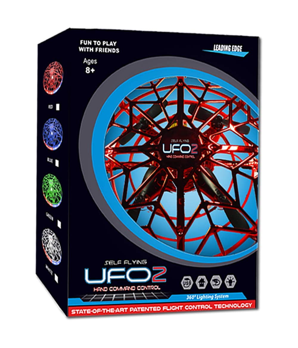 Leading Edge Novelty UFO2 - Self-Flying Hand Command Control Indoor Drone Toy