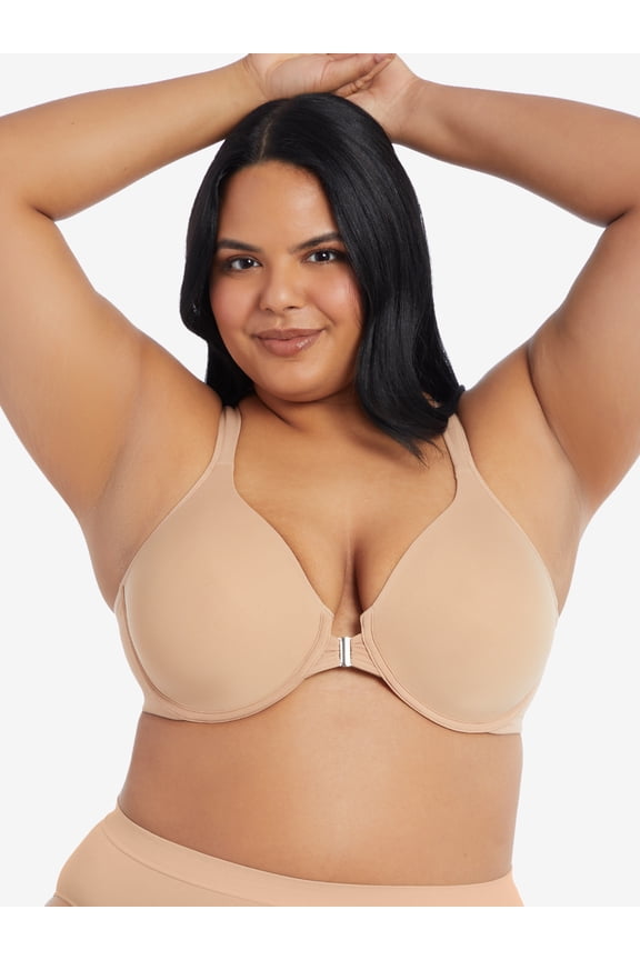 , The Adela, Lightly Padded T-Shirt Bra, Front Close, Support, Breathable Racerback (Women's & Women's Plus)