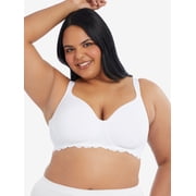 Leading Lady, The Zoey, Lace Band Tshirt Bra, Lightly Padded, Wireless Support, Full Coverage, Smoothing, Lift and Contour Women's & Women's Plus