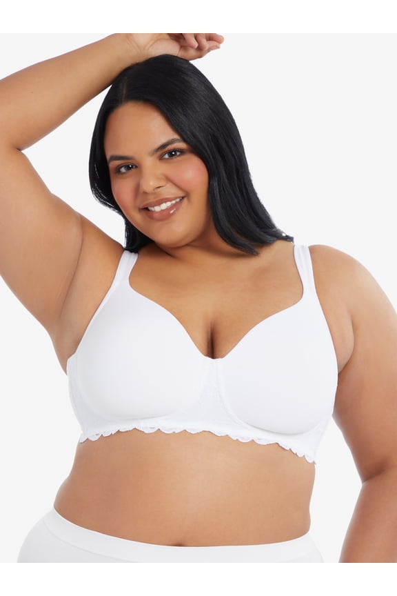 , The Zoey, Lace Band Tshirt Bra, Lightly Padded, Wireless Support, Full Coverage, Smoothing, Lift and Contour (Women's & Women's Plus)