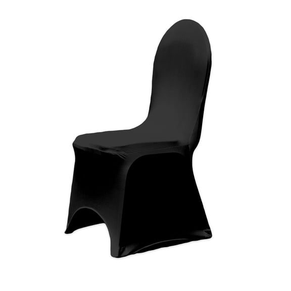 Leading Linens 1 pc Black Spandex Banquet Chair Covers - Premium Durable Slipcovers for Party Events Wedding Reception Restaurant Dining Decorations