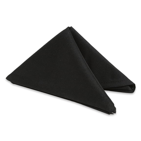 Leading Linens 10 pc Black 20"x20" Polyester Cloth Napkins - Premium Washable Soft Durable Elegant Table Linen for Dining Restaurants Weddings Events Rentals Banquets & Parties